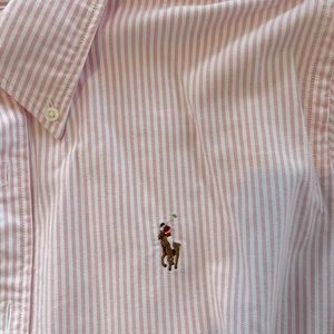 Ralph Lauren Pink/White Striped Button Down